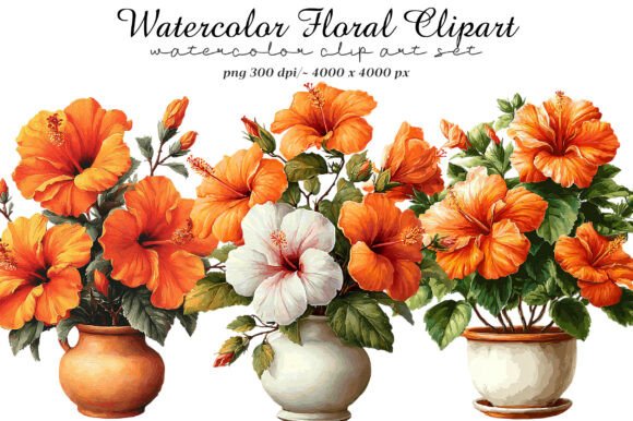 Watercolor Floral Clipart